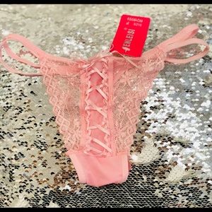 Sexy Pink Lace Thong